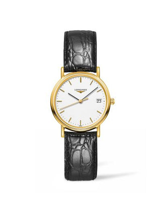 Longines - L4.320.2.12.2  Presence Quartz 30mm PVD Gold / White