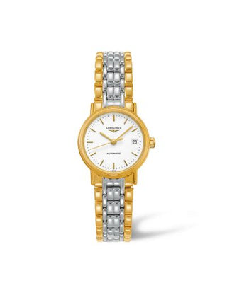 Longines - L4.321.2.12.7  Presence 25.5 Automatic PVD Gold / White / Bracelet