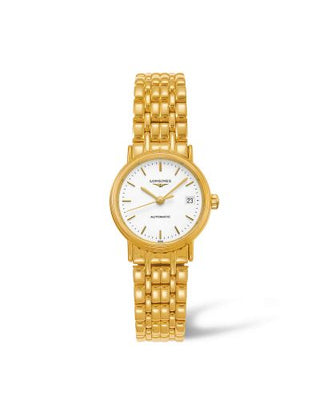 Longines - L4.321.2.12.8  Presence 25.5 Automatic PVD Gold / White / Bracelet