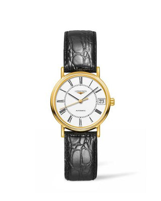 Longines - L4.322.2.11.2  Presence Automatic 30 PVD Gold / White - Roman