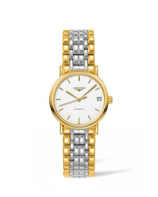 Longines - L4.322.2.12.7  Presence Automatic 30 PVD Gold / White / Bracelet