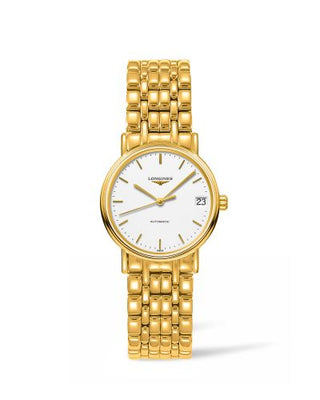 Longines - L4.322.2.12.8  Presence Automatic 30 PVD Gold / White / Bracelet