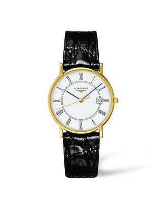 Longines - L4.743.6.11.0  Presence 33.5 Quartz Yellow Gold / White - Roman