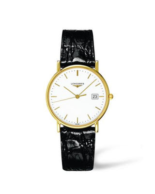 Longines - L4.743.6.12.0  Presence 33.5 Quartz Yellow Gold / White