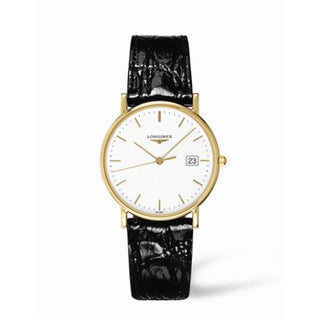 Longines - L4.743.6.12.2  Presence 33.5 Quartz Yellow Gold / White