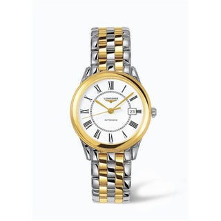 Longines - L4.774.3.21.7  Flagship 35.6 Automatic Two Tone White Roman