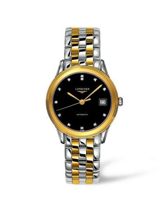 Longines - L4.774.3.57.7  Flagship 35.6 Automatic Two Tone Black Diamond