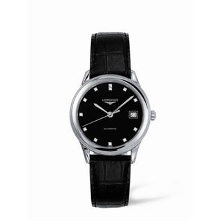 Longines - L4.774.4.57.2  Flagship 35.6 Automatic Stainless Steel Black Diamond