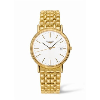 Longines - L4.790.2.12.8  Presence 38.5 Quartz PVD Gold / White / Bracelet