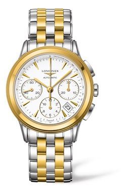 Longines - L4.803.3.22.7  Flagship Chronograph Two Tone White