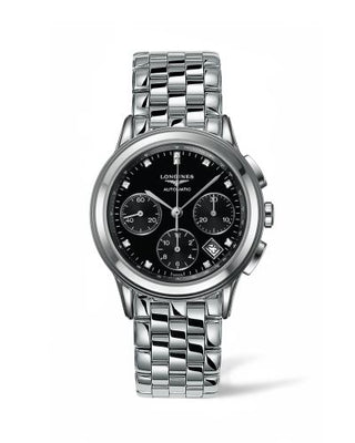 Longines - L4.803.4.57.6  Flagship Chronograph Black Diamond