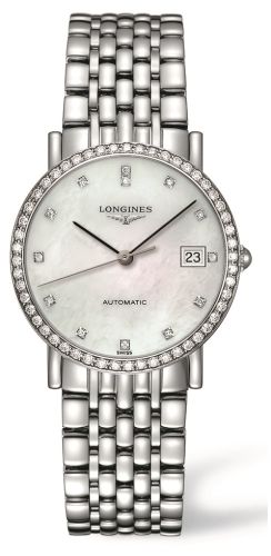 Longines - L4.809.0.87.6  Elegant Collection 34.5 Automatic Stainless Steel / Diamond / MOP / Bracelet