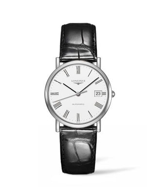 Longines - L4.809.4.11.2  Elegant Collection 34.5 Automatic Stainless Steel / White / Strap