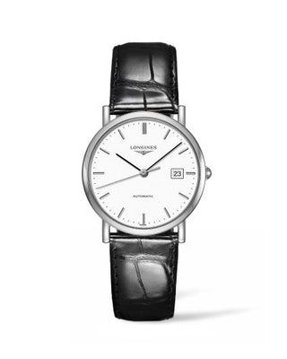 Longines - L4.809.4.12.2  Elegant Collection 34.5 Automatic Stainless Steel / White / Strap