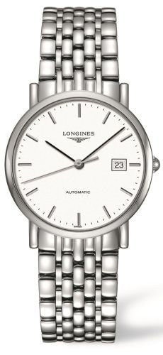 Longines - L4.809.4.12.6  Elegant Collection 34.5 Automatic Stainless Steel / White / Bracelet