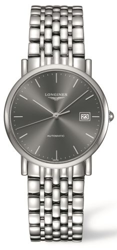 Longines - L4.809.4.72.6  Elegant Collection 34.5 Automatic Stainless Steel / Grey / bracelet