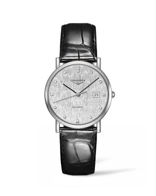 Longines - L4.809.4.77.2  Elegant Collection 34.5 Automatic Stainless Steel / Silver / Strap