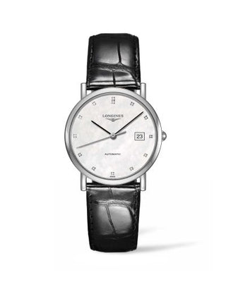 Longines - L4.809.4.87.2  Elegant Collection 34.5 Automatic Stainless Steel / MOP / Strap