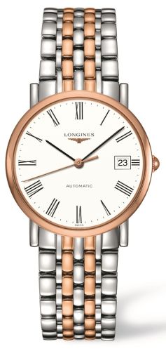 Longines - L4.809.5.11.7  Elegant Collection 34.5 Automatic Stainless Steel / Red Gold / White