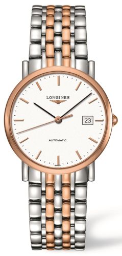 Longines - L4.809.5.12.7  Elegant Collection 34.5 Automatic Stainless Steel / Red Gold / White