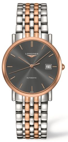 Longines - L4.809.5.72.7  Elegant Collection 34.5 Automatic Stainless Steel / Red Gold / Grey