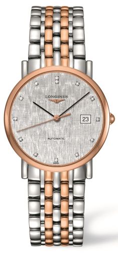 Longines - L4.809.5.77.7  Elegant Collection 34.5 Automatic Stainless Steel / Red Gold / Silver