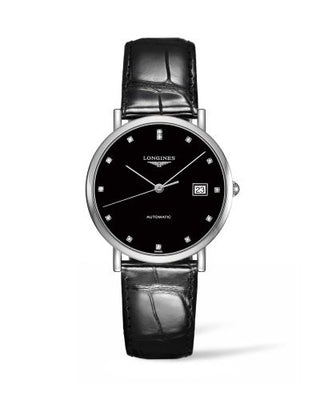 Longines - L4.810.4.57.2  Elegant Collection Automatic 37 Stainless Steel / Black / Strap