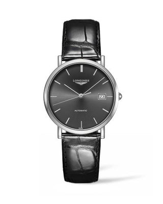 Longines - L4.810.4.72.2  Elegant Collection Automatic 37 Stainless Steel / Grey / Strap