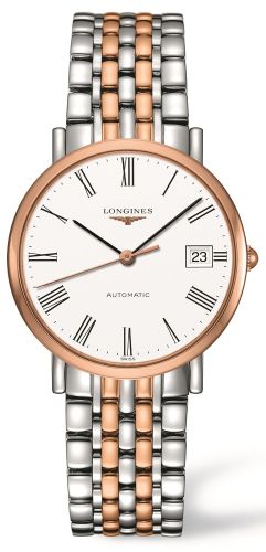 Longines - L4.810.5.11.7  Elegant Collection Automatic 37 Stainless Steel / Red Gold / White