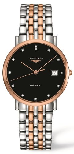 Longines - L4.810.5.57.7  Elegant Collection Automatic 37 Stainless Steel / Red Gold / Black