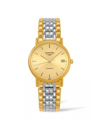 Longines - L4.821.2.32.7  Presence Automatic 34.5mm Stainless Steel / PVD Gold / Champagne / Bracelet