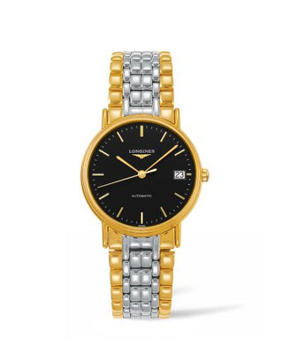 Longines - L4.821.2.52.7  Presence Automatic 34.5mm Stainless Steel / PVD Gold / Black / Bracelet