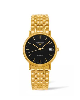 Longines - L4.821.2.52.8  Presence Automatic 34.5mm Stainless Steel / PVD Gold / Black / Bracelet