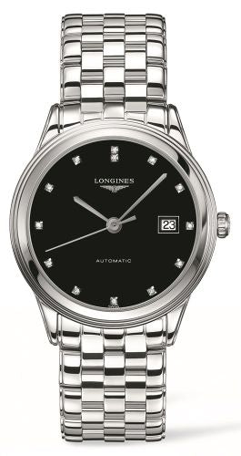 Longines - L4.874.4.57.6  Flagship 38.5 Black Diamond / Bracelet