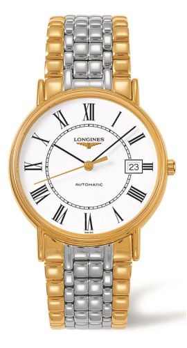 Longines - L4.921.2.11.7  Presence 38.5 Automatic PVD Gold / White / Bracelet