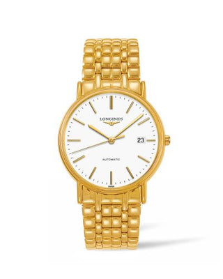 Longines - L4.921.2.12.8  Presence 38.5 Automatic PVD Gold / White / Bracelet