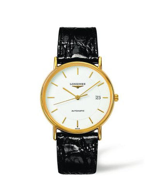 Longines - L4.921.2.18.2  Presence 38.5 Automatic PVD Gold / White / Strap