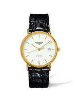 Longines Presence 38.5 Automatic PVD Gold / White - Roman / Strap (L4.921.2.18.2)