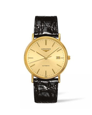 Longines - L4.921.2.32.2  Presence 38.5 Automatic PVD Gold / Champagne / Strap