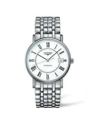 Longines - L4.921.4.11.6  Presence 38.5 Automatic Stainless Steel / White - Roman / Bracelet