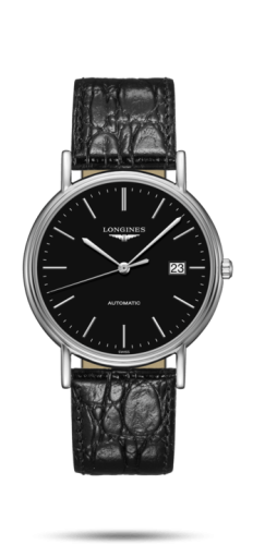 Longines - L4.921.4.52.2  Presence 38.5 Automatic Stainless Steel / Black / Strap