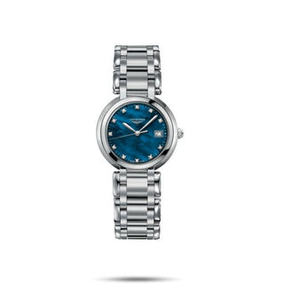 Longines - L8.112.4.98.6  PrimaLuna Quartz 30 Stainless Steel / Blue MOP / Bracelet