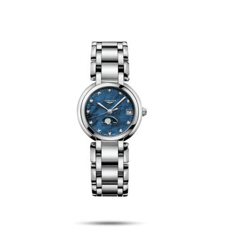 Longines - L8.115.4.98.6  PrimaLuna 30.5 Quartz Moonphase Stainless Steel / Blue MOP / Bracelet