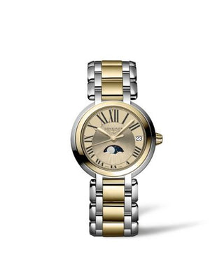 Longines - L8.115.5.31.7  PrimaLuna 30.5 Quartz Moonphase Stainless Stee - Yellow Gold / Gilt - Roman / Bracelet