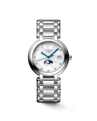 Longines - L8.116.4.87.6  PrimaLuna 34 Quartz Moonphase Stainless Steel / MOP / Bracelet