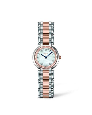 Longines - L8.109.5.89.6  PrimaLuna Quartz 23 Two Tone Pink Diamond MOP