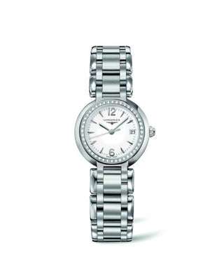 Longines - L8.110.0.16.6  PrimaLuna Quartz 26.5 Stainless Steel / Diamond / White / Bracelet