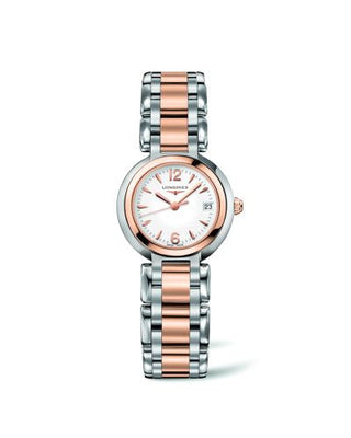 Longines - L8.110.5.16.6  PrimaLuna Quartz 26.5 Stainless Steel / Pink Gold / White / Bracelet