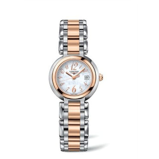 Longines - L8.110.5.83.6  PrimaLuna Quartz 26.5 Stainless Steel / Pink Gold / MOP - Arabic / Bracelet