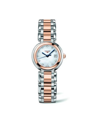 Longines - L8.110.5.87.6  PrimaLuna Quartz 26.5 Stainless Steel / Pink Gold / MOP / Bracelet